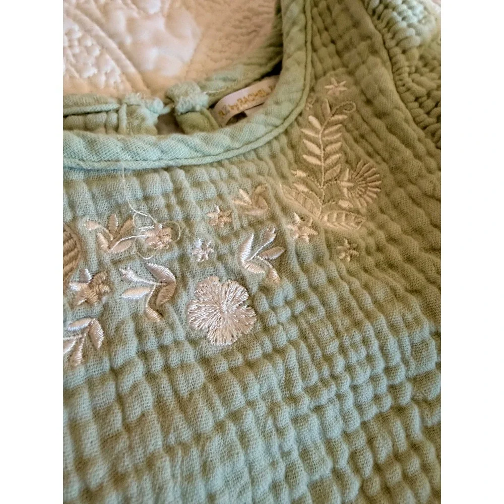 Little Girls Matching Waffle Knit Pant Set, Rachel Zoe, Green White, Size 4T